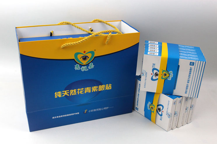 哪里可以做禮盒包裝？護眼神器亮視嘉護眼貼禮盒包裝+手提袋套裝出自長沙印刷廠